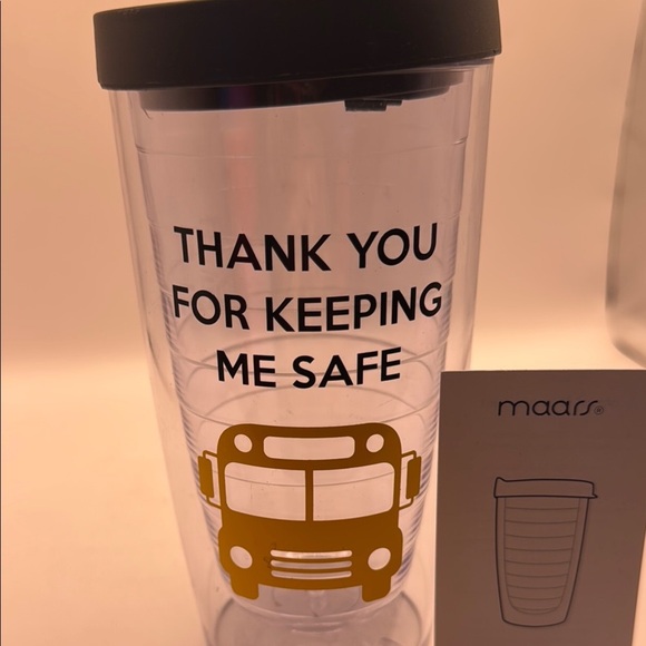 Maars Clear  bus driver appreciation Tumbler with Black Lid and Gold Print - Picture 2 of 4